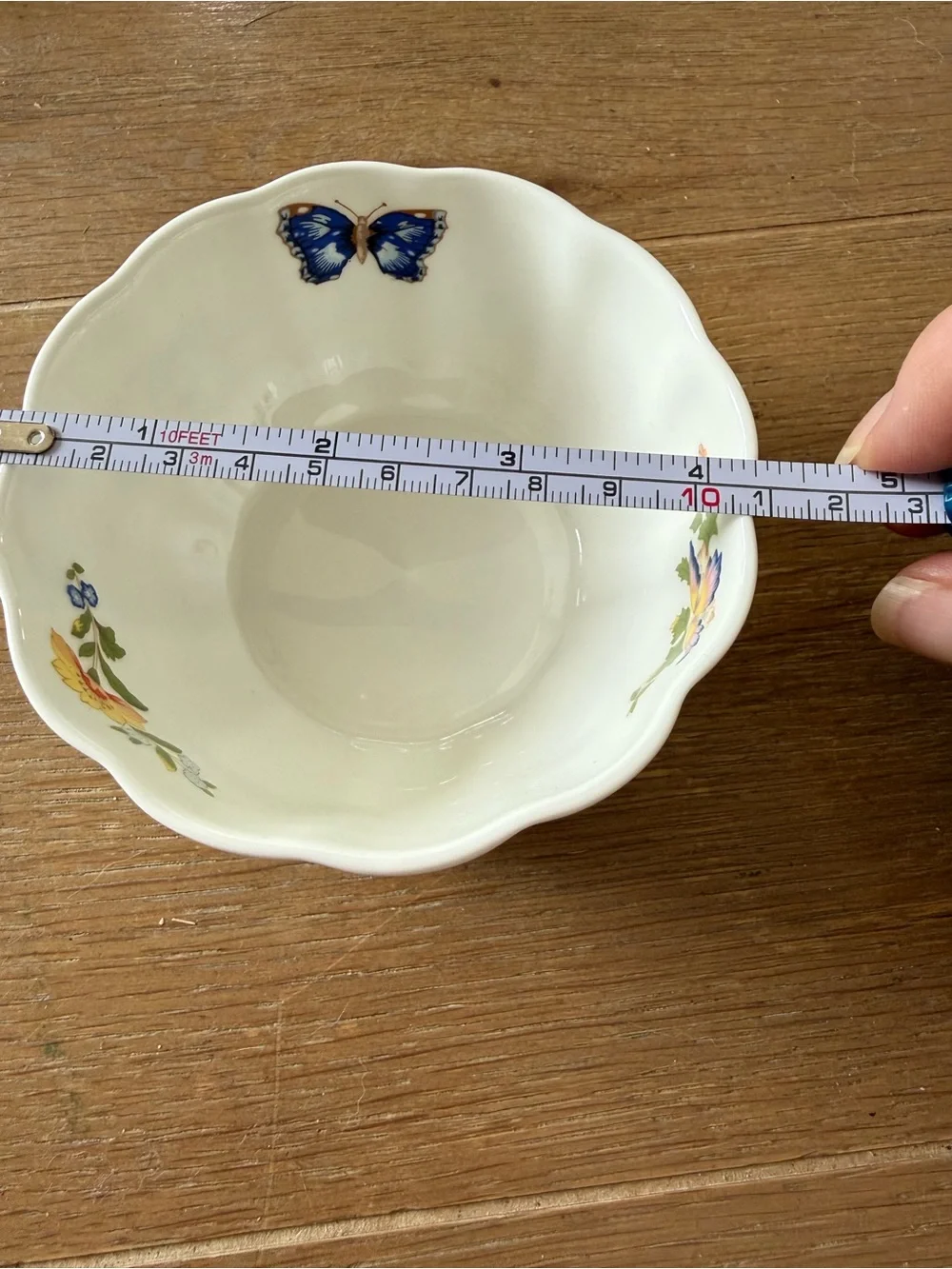 Aynsley cottage garden scalloped Floral Jewelry Trinket Bowl
